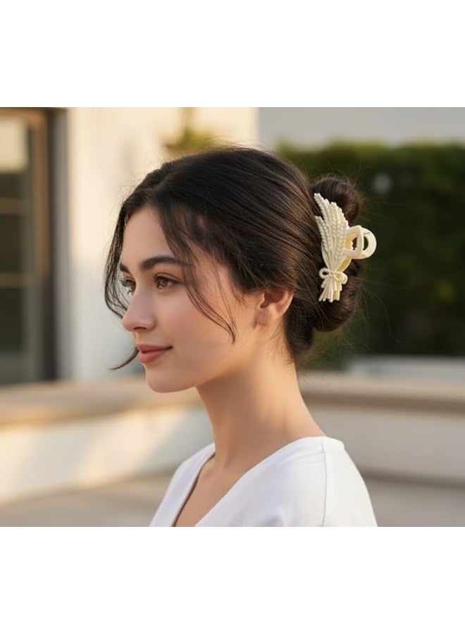 Decorative plastic hair, bandage claw, for special occasions and everyday use, various hair types and lengths (cream color) - Image 2